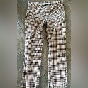 Betabrand Checkered Chinos - Brown and Black